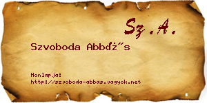 Szvoboda Abbás névjegykártya